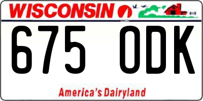 WI license plate 675ODK