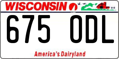WI license plate 675ODL