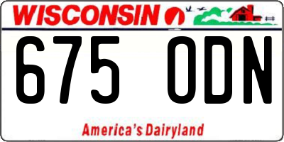 WI license plate 675ODN