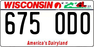 WI license plate 675ODO