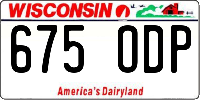 WI license plate 675ODP