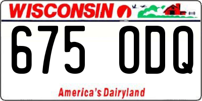 WI license plate 675ODQ