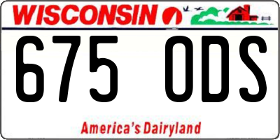 WI license plate 675ODS
