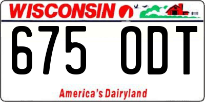 WI license plate 675ODT
