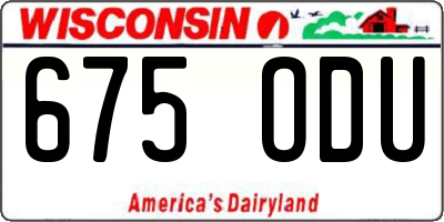 WI license plate 675ODU