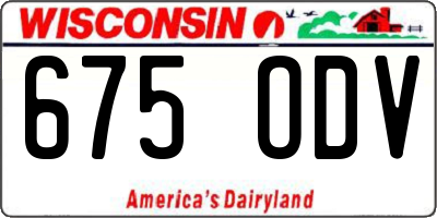WI license plate 675ODV