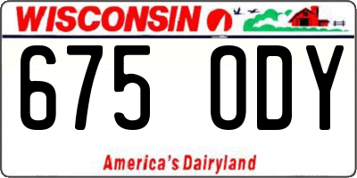 WI license plate 675ODY
