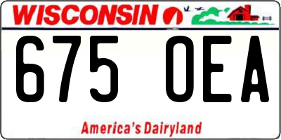 WI license plate 675OEA