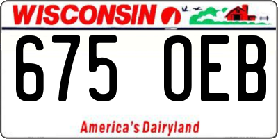 WI license plate 675OEB
