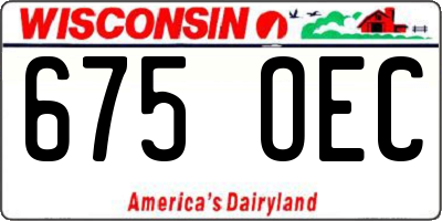 WI license plate 675OEC