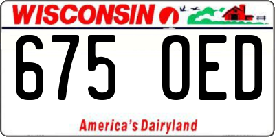 WI license plate 675OED