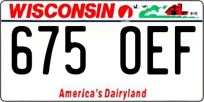 WI license plate 675OEF