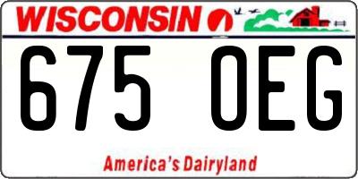 WI license plate 675OEG