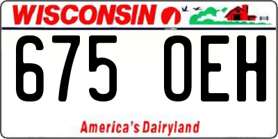 WI license plate 675OEH