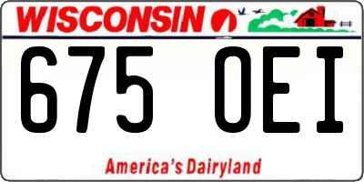 WI license plate 675OEI