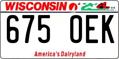 WI license plate 675OEK