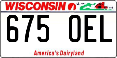 WI license plate 675OEL