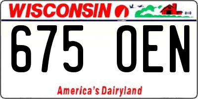WI license plate 675OEN
