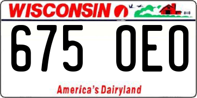 WI license plate 675OEO