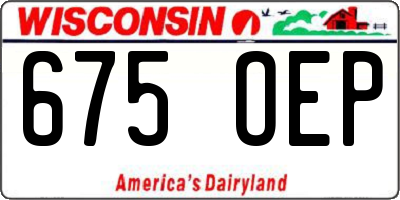 WI license plate 675OEP