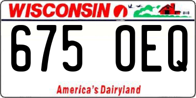 WI license plate 675OEQ