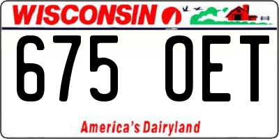 WI license plate 675OET