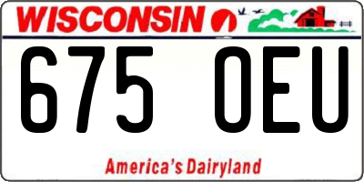 WI license plate 675OEU