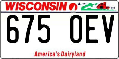 WI license plate 675OEV