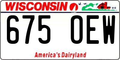 WI license plate 675OEW