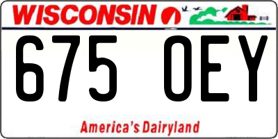 WI license plate 675OEY