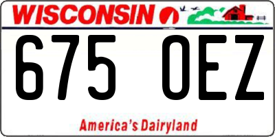 WI license plate 675OEZ