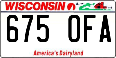 WI license plate 675OFA