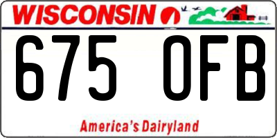 WI license plate 675OFB