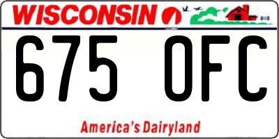 WI license plate 675OFC