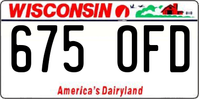WI license plate 675OFD