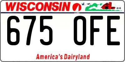 WI license plate 675OFE