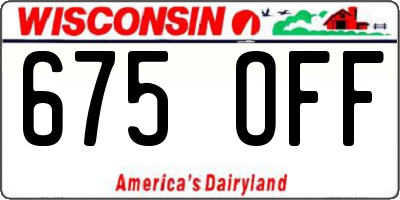WI license plate 675OFF