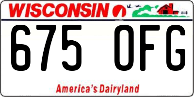 WI license plate 675OFG