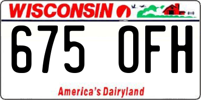 WI license plate 675OFH