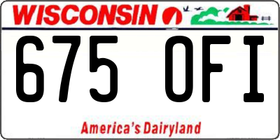 WI license plate 675OFI