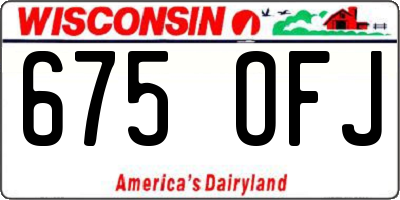 WI license plate 675OFJ