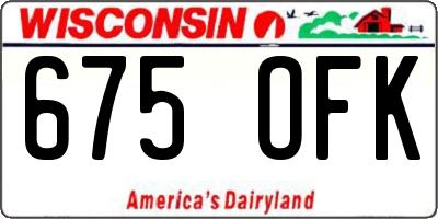WI license plate 675OFK