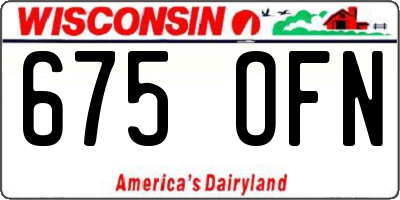 WI license plate 675OFN