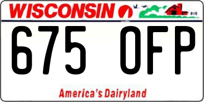 WI license plate 675OFP