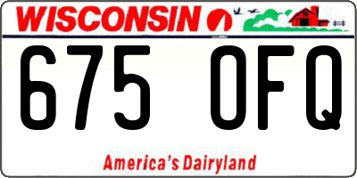 WI license plate 675OFQ