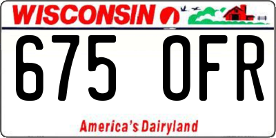 WI license plate 675OFR