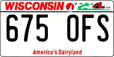 WI license plate 675OFS