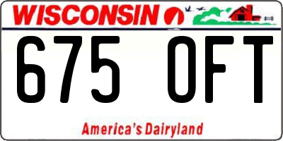 WI license plate 675OFT