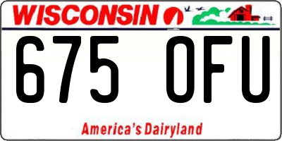 WI license plate 675OFU