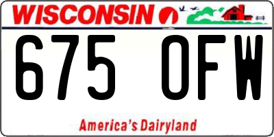 WI license plate 675OFW